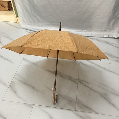 Protection de l'environnement créative Tissu de liège Tissu de sciure Parapluie en tissu avec poignée en bois