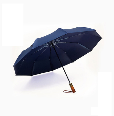 10 Essuie-glace en bois résistant au vent Trois parapluies pliables pour adultes Double parapluie automatique