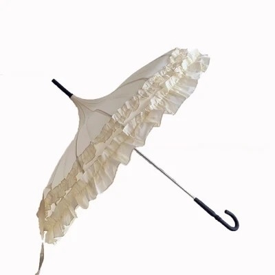 19 pouces femme pagode parapluie parapluie de mariage avec panneau de dentelle et style manuel ouvert