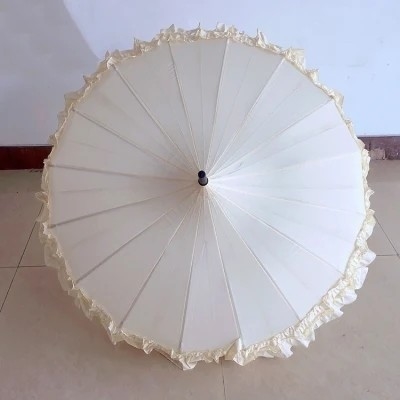 19 pouces femme pagode parapluie parapluie de mariage avec panneau de dentelle et style manuel ouvert