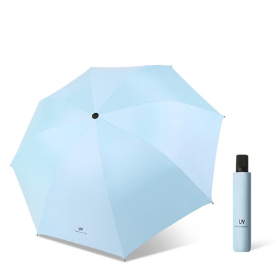 21 pouces*8k Noir revêtement résistant aux rayons UV Trois parapluies du marché avec des modèles personnalisés