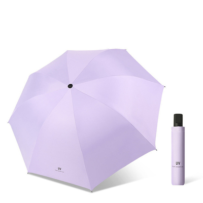 21 pouces*8k Noir revêtement résistant aux rayons UV Trois parapluies du marché avec des modèles personnalisés