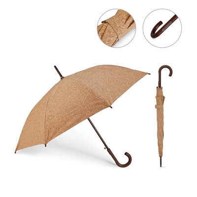 Protection écologique parapluie en liège avec arbre et poignée en bois de 105 cm de diamètre ouvert