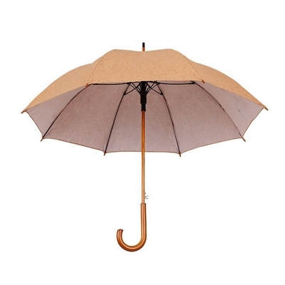 Protection écologique parapluie en liège avec arbre et poignée en bois de 105 cm de diamètre ouvert