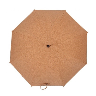 Protection écologique parapluie en liège avec arbre et poignée en bois de 105 cm de diamètre ouvert