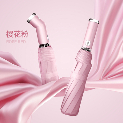 2023 Design cadeaux d'affaires de luxe Automatique pliable réfléchissant éclairer parapluie extérieure