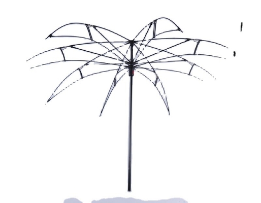 Cadre de parapluie en tissu de nylon 210T avec 8 os, main ouverte, fonction inverse et couvercle en fer