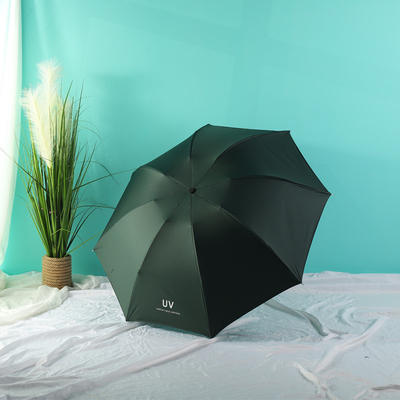 X302 Parapluie de voyage noire imperméable à l'eau et à l'UV revêtement 8k Parapluie de marché pour la pluie