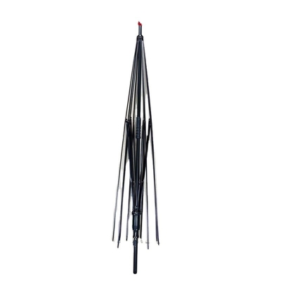 Design minimaliste personnalisé 8k noir revêtu de métal de fibre de verre cadre parapluie pour BSCI