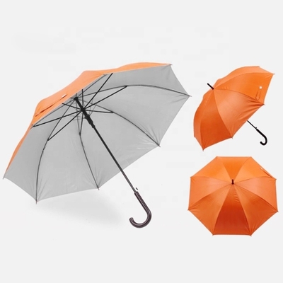 Design minimaliste personnalisé 8k noir revêtu de métal de fibre de verre cadre parapluie pour BSCI