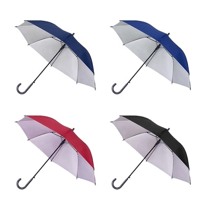 Design minimaliste personnalisé 8k noir revêtu de métal de fibre de verre cadre parapluie pour BSCI