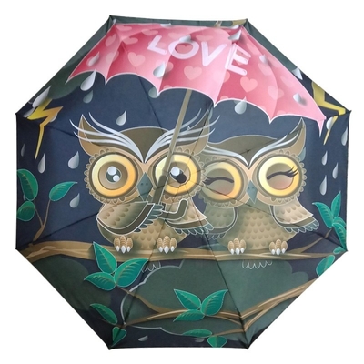 Parapluie personnalisée imprimé logo bricolage avec arbre en acier noir et tissu Pongee 190T
