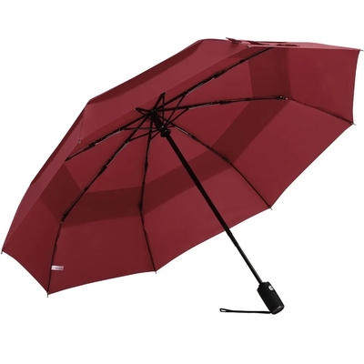 Couleur personnalisée Résistant au vent Petit sac à dos pliant parapluie pour faux double couche