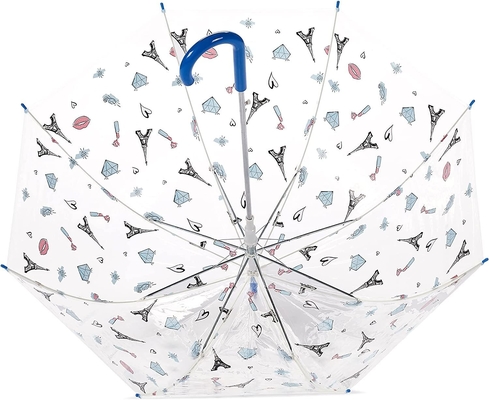 Retour à l'école pour les enfants Les bases du parapluie transparent avec poignée de crochet