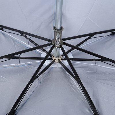 Manche en plastique 23 pouces 7 côtes parapluie pliable avec imprimés de logo et protection UV