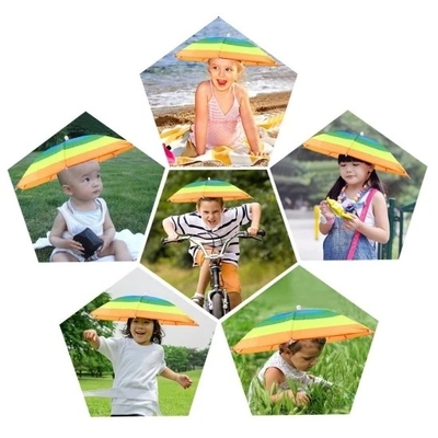 Protection solaire contre les rayons UV Logo personnalisé Impression de chapeau en forme de tête Parapluie pour adultes et enfants