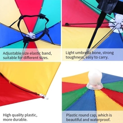 Protection solaire contre les rayons UV Logo personnalisé Impression de chapeau en forme de tête Parapluie pour adultes et enfants