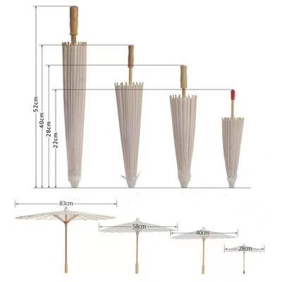 Requis faits à la main Parapluie en papier japonais blanc avec dessins personnalisés Impression de logo