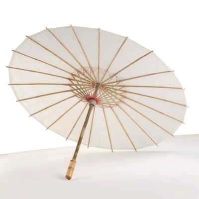 Requis faits à la main Parapluie en papier japonais blanc avec dessins personnalisés Impression de logo