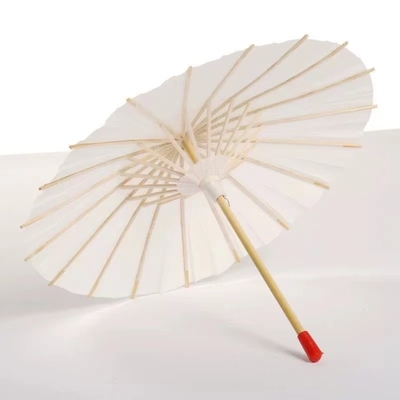 Requis faits à la main Parapluie en papier japonais blanc avec dessins personnalisés Impression de logo