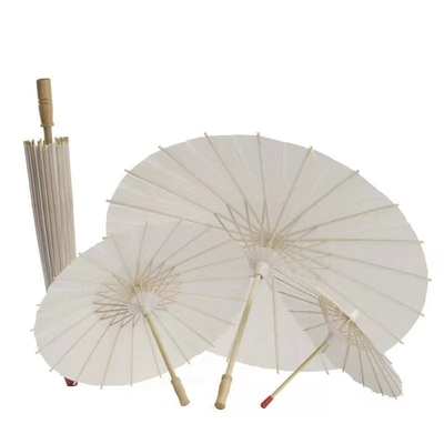Requis faits à la main Parapluie en papier japonais blanc avec dessins personnalisés Impression de logo