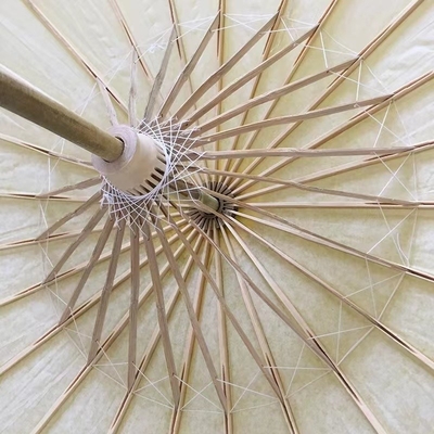 Requis faits à la main Parapluie en papier japonais blanc avec dessins personnalisés Impression de logo