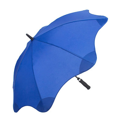 Créatif 8 côtes ronde coin résistant au vent conseils de sécurité parapluie droit avec imprimé logo
