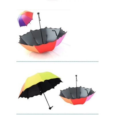 Un parapluie pliable avec des fleurs, un effet de floraison, un arbre métallique, une magie qui change de couleur, tout en un.