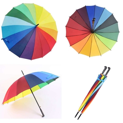 Parapluie 16K ouverte automatiquement avec iridescence personnalisée et impression dans un design graduel coloré
