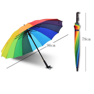 Parapluie 16K ouverte automatiquement avec iridescence personnalisée et impression dans un design graduel coloré