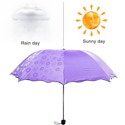 Style de design minimaliste Magie UV pliable Soleil pluie parapluie étanche aux vents