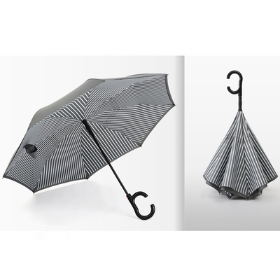 Parapluie droite 8K 23 pouces 190T Ponge inverse double couche C Manche manuelle ouverte