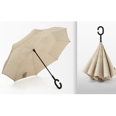 Parapluie droite 8K 23 pouces 190T Ponge inverse double couche C Manche manuelle ouverte