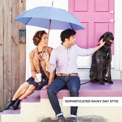 Parapluie en bois à poignée unique J Protection de l'environnement pour hommes Parapluie à logo sur mesure
