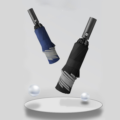 Parapluie à fente en métal noir avec imprimés de logo et fonction automatique