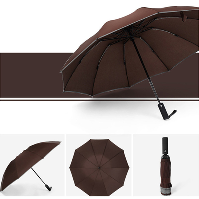 Parapluie à fente en métal noir avec imprimés de logo et fonction automatique
