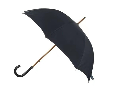 Style de conception minimaliste Double parapluie imprimé avec arbre en bois et poignée de crochet