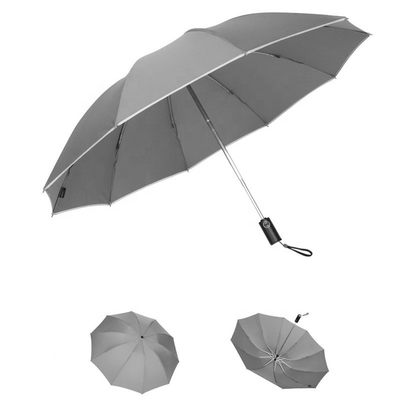 Manche en caoutchouc portatif résistant au vent UV pliable à l'envers parapluie avec impression de logo