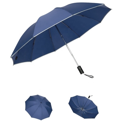 Manche en caoutchouc portatif résistant au vent UV pliable à l'envers parapluie avec impression de logo