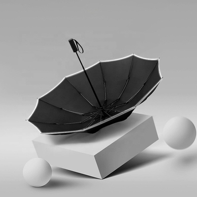 Manche en caoutchouc portatif résistant au vent UV pliable à l'envers parapluie avec impression de logo