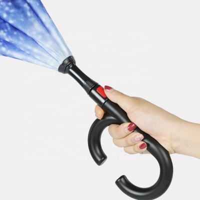 Adulte étanche à l'air en forme de C à l'envers parapluie inverse avec panneau Pongee