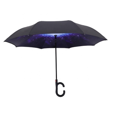 Adulte étanche à l'air en forme de C à l'envers parapluie inverse avec panneau Pongee