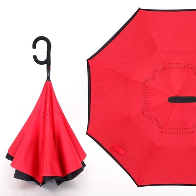 Adulte étanche à l'air en forme de C à l'envers parapluie inverse avec panneau Pongee