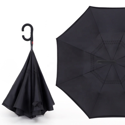 Adulte étanche à l'air en forme de C à l'envers parapluie inverse avec panneau Pongee