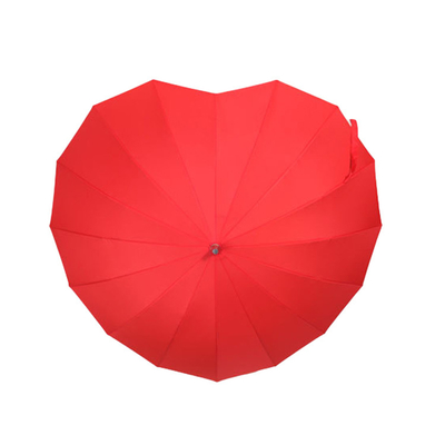 Adultes Créatif rouge vif en forme de cœur Ombrelle à poignée longue