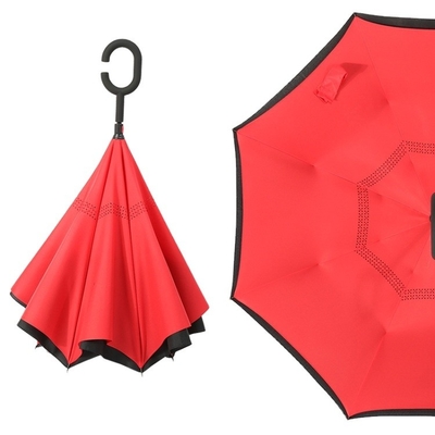 Parapluie inverse à double couche étanche au vent, pliable, réversible, automatique, en C.