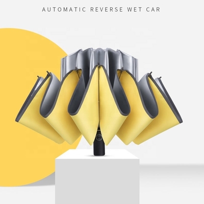 Tech Titanium Silver Coating Custom Fold Inverted Reverse Parapluie pour un design élégant