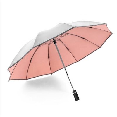 Tech Titanium Silver Coating Custom Fold Inverted Reverse Parapluie pour un design élégant
