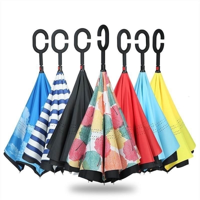 Conception minimaliste Logo personnalisé Inovateur Double couche inverse Parapluie étanche