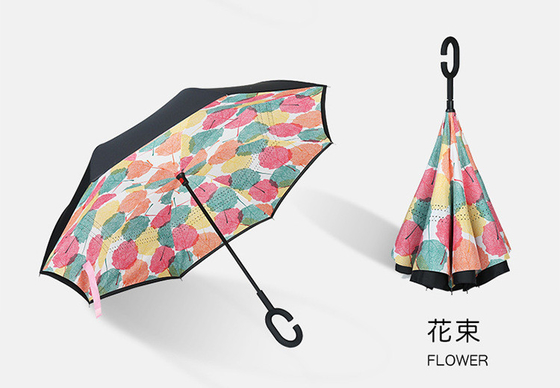 Conception minimaliste Logo personnalisé Inovateur Double couche inverse Parapluie étanche